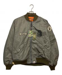 A BATHING APE（アベイシングエイプ）の古着「MULTI PATCH BOMBER JACKET」｜オリーブ