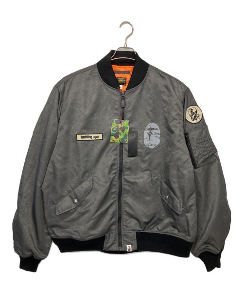 A BATHING APE（アベイシングエイプ）A BATHING APE (アベイシングエイプ) MULTI PATCH BOMBER JACKET ブラック サイズ:2XL 未使用品の古着・服飾アイテム
