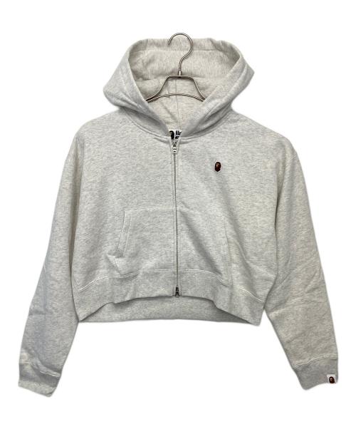 A BATHING APE（アベイシングエイプ）A BATHING APE (アベイシングエイプ) APE HEAD ONE POINT CROPPED ZIP HOODIE グレー サイズ:M 未使用品の古着・服飾アイテム