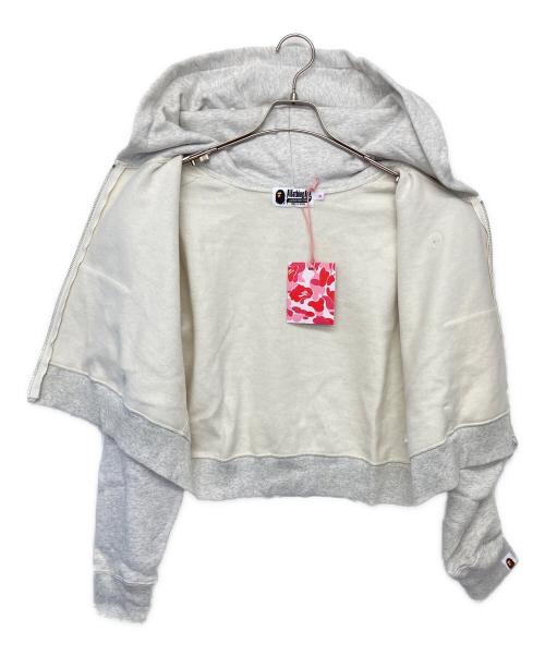 A BATHING APE（アベイシングエイプ）A BATHING APE (アベイシングエイプ) APE HEAD ONE POINT CROPPED ZIP HOODIE グレー サイズ:M 未使用品の古着・服飾アイテム
