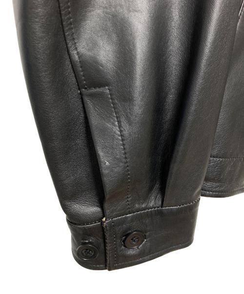 ERMENEGILDO ZEGNA（エルメネジルド・ゼニア）ERMENEGILDO ZEGNA (エルメネジルド・ゼニア) レザージャケット ブラック サイズ:Sの古着・服飾アイテム