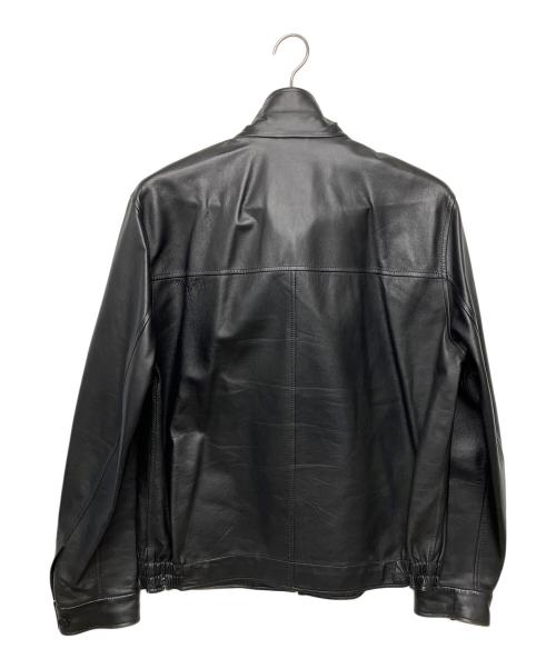 ERMENEGILDO ZEGNA（エルメネジルド・ゼニア）ERMENEGILDO ZEGNA (エルメネジルド・ゼニア) レザージャケット ブラック サイズ:Sの古着・服飾アイテム