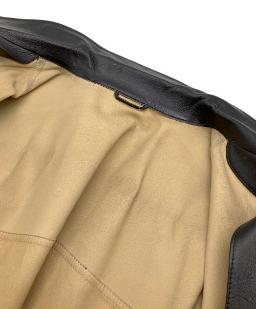 ERMENEGILDO ZEGNA（エルメネジルド・ゼニア）ERMENEGILDO ZEGNA (エルメネジルド・ゼニア) レザージャケット ブラック サイズ:Sの古着・服飾アイテム
