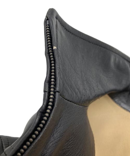 ERMENEGILDO ZEGNA（エルメネジルド・ゼニア）ERMENEGILDO ZEGNA (エルメネジルド・ゼニア) レザージャケット ブラック サイズ:Sの古着・服飾アイテム
