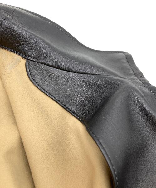 ERMENEGILDO ZEGNA（エルメネジルド・ゼニア）ERMENEGILDO ZEGNA (エルメネジルド・ゼニア) レザージャケット ブラック サイズ:Sの古着・服飾アイテム