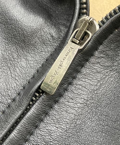 ERMENEGILDO ZEGNA（エルメネジルド・ゼニア）ERMENEGILDO ZEGNA (エルメネジルド・ゼニア) レザージャケット ブラック サイズ:Sの古着・服飾アイテム