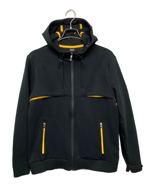 HUGO BOSS（ヒューゴ ボス）HUGO BOSS (ヒューゴ ボス) ジップパーカー ブラック×イエロー サイズ:Mの古着・服飾アイテム