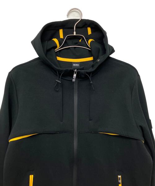 HUGO BOSS（ヒューゴ ボス）HUGO BOSS (ヒューゴ ボス) ジップパーカー ブラック×イエロー サイズ:Mの古着・服飾アイテム