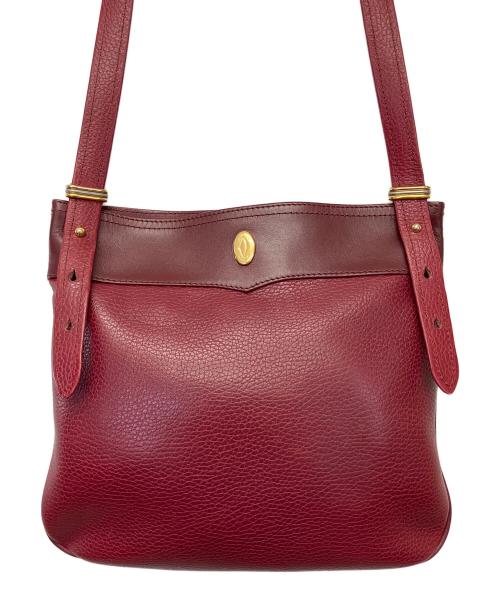 Cartier（カルティエ）Cartier (カルティエ) マストライン ショルダーバッグ ボルドーの古着・服飾アイテム