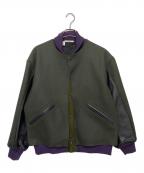 N.HOOLYWOODエヌ ハリウッド）の古着「Layered Award Jacket」｜グレー×パープル