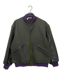 N.HOOLYWOOD（エヌ ハリウッド）の古着「Layered Award Jacket」｜グレー×パープル
