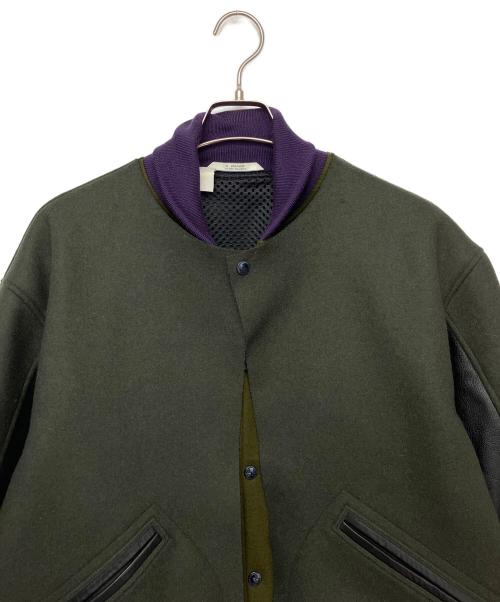 N.HOOLYWOOD（エヌ ハリウッド）N.HOOLYWOOD (エヌ ハリウッド) Layered Award Jacket グレー×パープル サイズ:38の古着・服飾アイテム