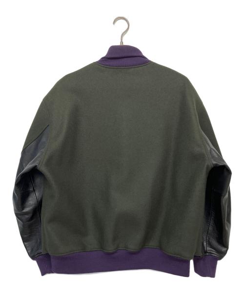 N.HOOLYWOOD（エヌ ハリウッド）N.HOOLYWOOD (エヌ ハリウッド) Layered Award Jacket グレー×パープル サイズ:38の古着・服飾アイテム