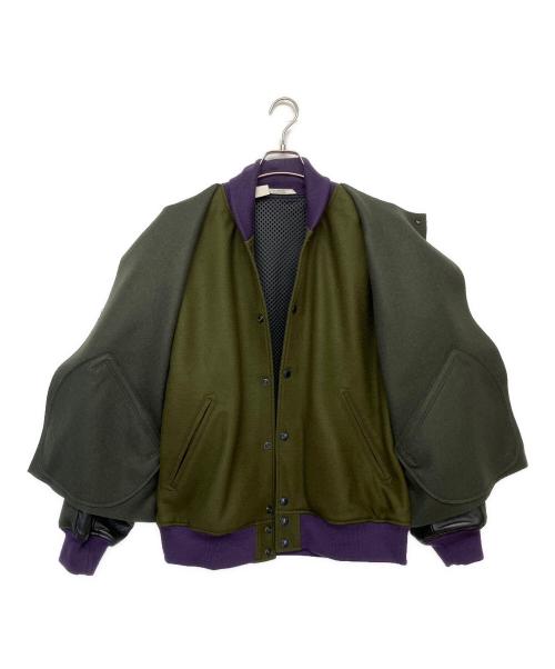 N.HOOLYWOOD（エヌ ハリウッド）N.HOOLYWOOD (エヌ ハリウッド) Layered Award Jacket グレー×パープル サイズ:38の古着・服飾アイテム