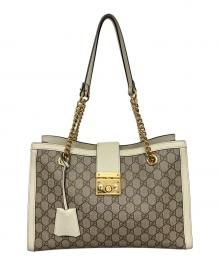 GUCCI（グッチ）の古着「GGスプリーム パドロックチェーントートバッグ」｜角スレ・内部ヨゴレ有