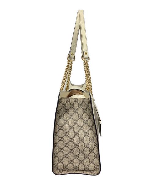 GUCCI（グッチ）GUCCI (グッチ) GGスプリーム パドロックチェーントートバッグ 角スレ・内部ヨゴレ有の古着・服飾アイテム