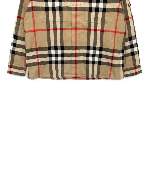 BURBERRY（バーバリー）BURBERRY (バーバリー) CHECK BUTTON FRONT SHIRT　オーバーサイズシャツ ベージュ サイズ:XLの古着・服飾アイテム