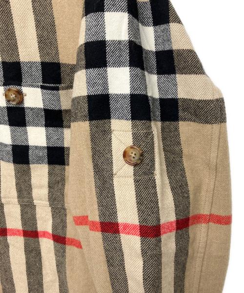 BURBERRY（バーバリー）BURBERRY (バーバリー) CHECK BUTTON FRONT SHIRT　オーバーサイズシャツ ベージュ サイズ:XLの古着・服飾アイテム