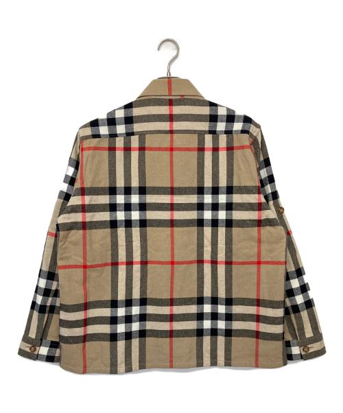 BURBERRY（バーバリー）BURBERRY (バーバリー) CHECK BUTTON FRONT SHIRT　オーバーサイズシャツ ベージュ サイズ:XLの古着・服飾アイテム