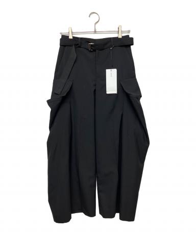 中古・古着通販】sacai (サカイ) カーゴスーツパンツ ブラック サイズ