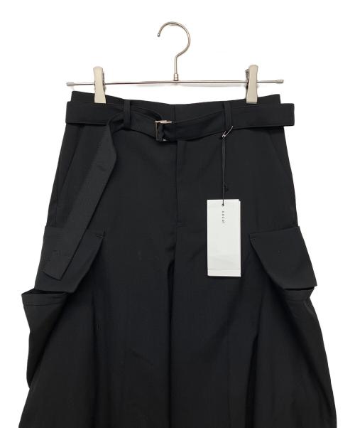 sacai（サカイ）sacai (サカイ) カーゴスーツパンツ ブラック サイズ:０ 未使用品の古着・服飾アイテム