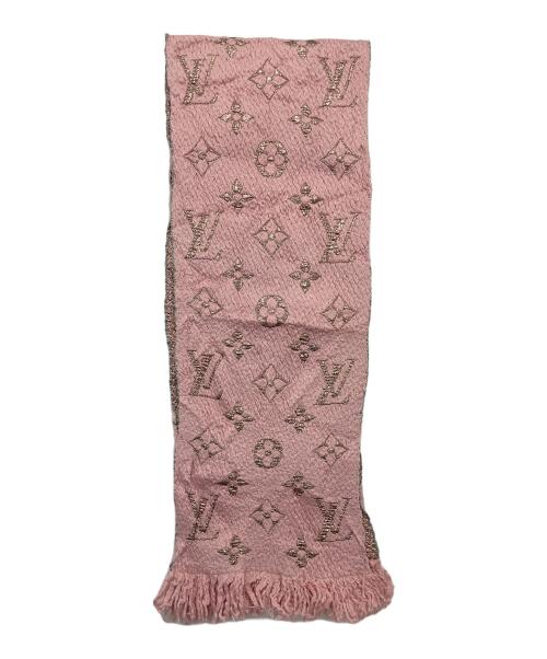 LOUIS VUITTON（ルイ ヴィトン）LOUIS VUITTON (ルイ ヴィトン) ロゴマニアシャイン マフラー ピンクの古着・服飾アイテム