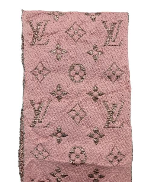 LOUIS VUITTON（ルイ ヴィトン）LOUIS VUITTON (ルイ ヴィトン) ロゴマニアシャイン マフラー ピンクの古着・服飾アイテム