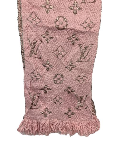 LOUIS VUITTON（ルイ ヴィトン）LOUIS VUITTON (ルイ ヴィトン) ロゴマニアシャイン マフラー ピンクの古着・服飾アイテム