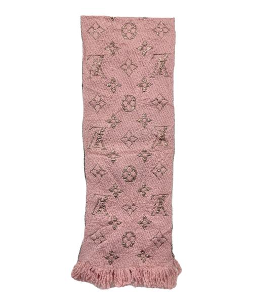 LOUIS VUITTON（ルイ ヴィトン）LOUIS VUITTON (ルイ ヴィトン) ロゴマニアシャイン マフラー ピンクの古着・服飾アイテム