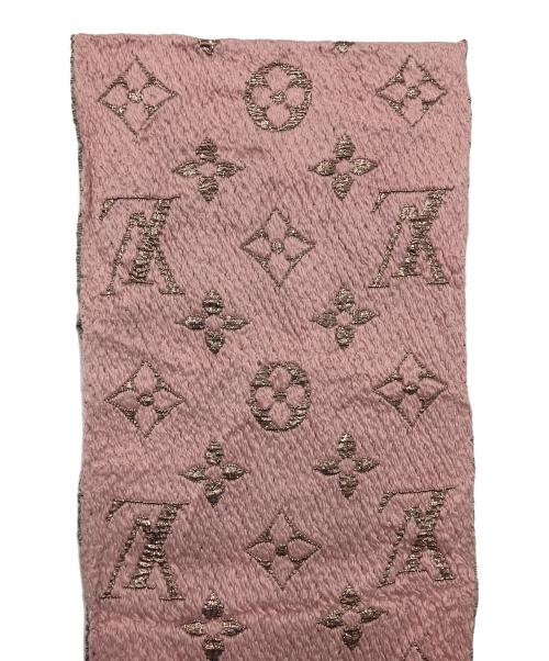 LOUIS VUITTON（ルイ ヴィトン）LOUIS VUITTON (ルイ ヴィトン) ロゴマニアシャイン マフラー ピンクの古着・服飾アイテム