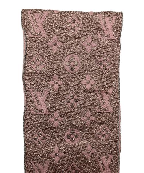 LOUIS VUITTON（ルイ ヴィトン）LOUIS VUITTON (ルイ ヴィトン) ロゴマニアシャイン マフラー ピンクの古着・服飾アイテム