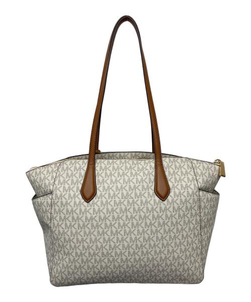 MICHAEL KORS（マイケル・コース）MICHAEL KORS (マイケル・コース) ハンドバッグ ホワイト×ブラウンの古着・服飾アイテム