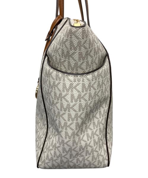 MICHAEL KORS（マイケル・コース）MICHAEL KORS (マイケル・コース) ハンドバッグ ホワイト×ブラウンの古着・服飾アイテム