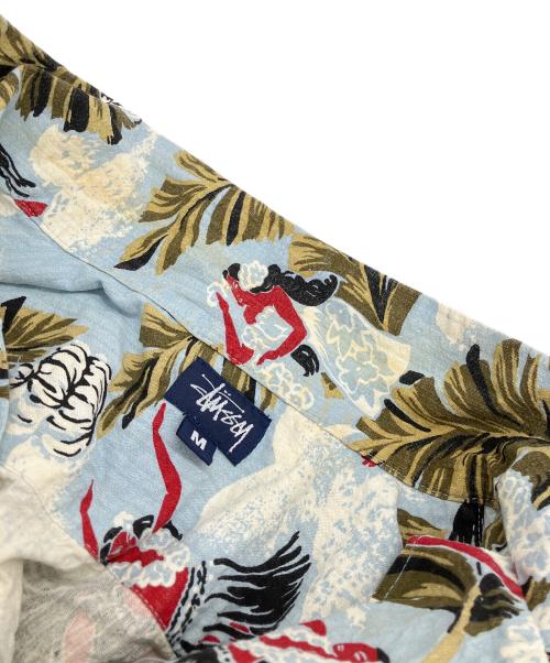 stussy（ステューシー）stussy (ステューシー) アロハシャツ　90s 紺タグ ブルー サイズ:Mの古着・服飾アイテム