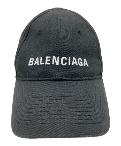 BALENCIAGA（バレンシアガ）BALENCIAGA (バレンシアガ) 刺繍ロゴキャップ ブラック サイズ:L　58の古着・服飾アイテム