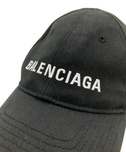 BALENCIAGA（バレンシアガ）BALENCIAGA (バレンシアガ) 刺繍ロゴキャップ ブラック サイズ:L　58の古着・服飾アイテム