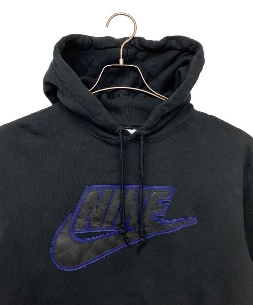 NIKE（ナイキ）NIKE (ナイキ) SUPREME (シュプリーム) Leather Applique Hooded Sweatshirt 19AW ブラック サイズ:Sの古着・服飾アイテム