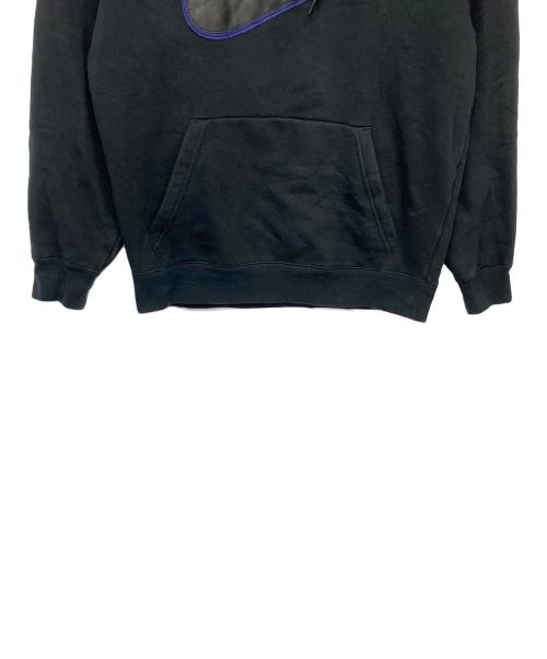 NIKE（ナイキ）NIKE (ナイキ) SUPREME (シュプリーム) Leather Applique Hooded Sweatshirt 19AW ブラック サイズ:Sの古着・服飾アイテム