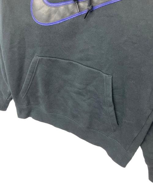 NIKE（ナイキ）NIKE (ナイキ) SUPREME (シュプリーム) Leather Applique Hooded Sweatshirt 19AW ブラック サイズ:Sの古着・服飾アイテム
