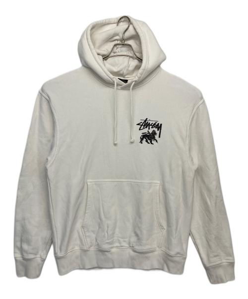 stussy（ステューシー）stussy (ステューシー) プルオーバーパーカー ホワイト サイズ:Lの古着・服飾アイテム