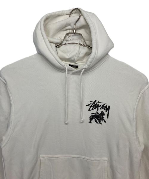 stussy（ステューシー）stussy (ステューシー) プルオーバーパーカー ホワイト サイズ:Lの古着・服飾アイテム