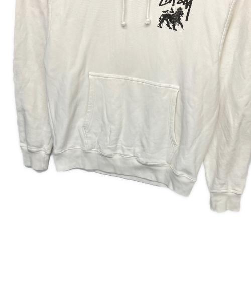 stussy（ステューシー）stussy (ステューシー) プルオーバーパーカー ホワイト サイズ:Lの古着・服飾アイテム