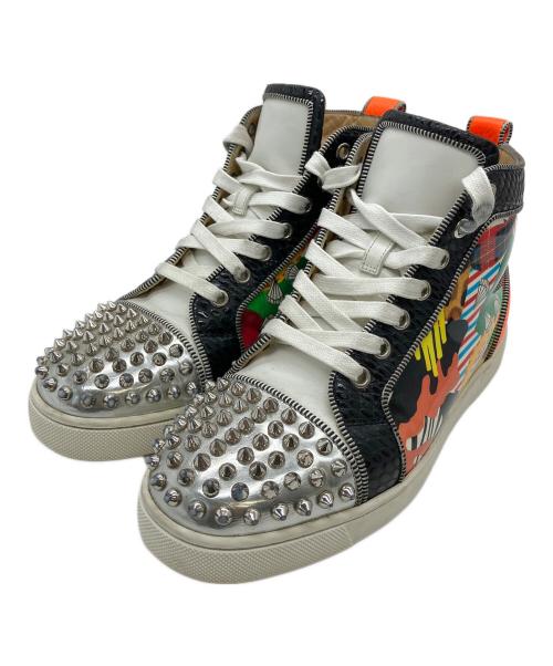 Christian Louboutin（クリスチャン・ルブタン）Christian Louboutin (クリスチャン・ルブタン) ハイカットスニーカー スタッズスパンコール マルチカラー サイズ:36の古着・服飾アイテム