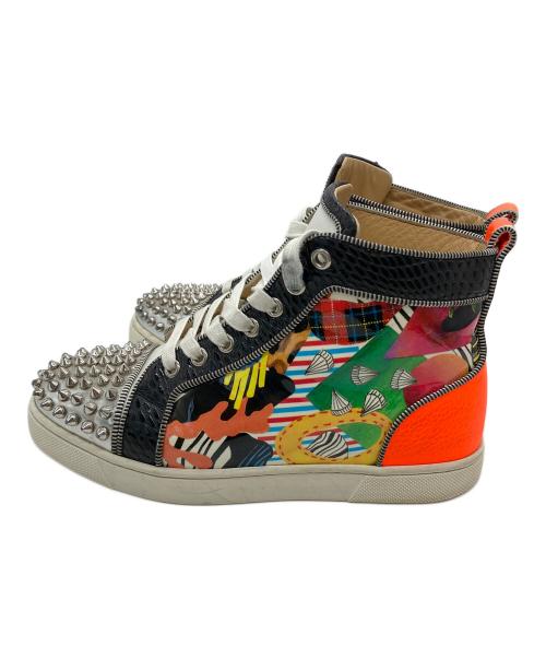 Christian Louboutin（クリスチャン・ルブタン）Christian Louboutin (クリスチャン・ルブタン) ハイカットスニーカー スタッズスパンコール マルチカラー サイズ:36の古着・服飾アイテム