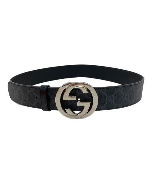 GUCCI（グッチ）GUCCI (グッチ) インターロッキングGバックルベルト ブラックの古着・服飾アイテム