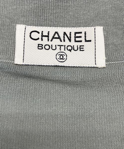 CHANEL（シャネル）CHANEL (シャネル) ポロシャツ ゴールドカメリアボタン グレー サイズ:34の古着・服飾アイテム