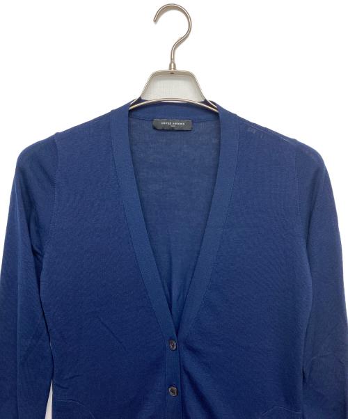 UNITED ARROWS（ユナイテッドアローズ）UNITED ARROWS (ユナイテッドアローズ) シルクリブVネックカーディガン ネイビー サイズ:Freeの古着・服飾アイテム