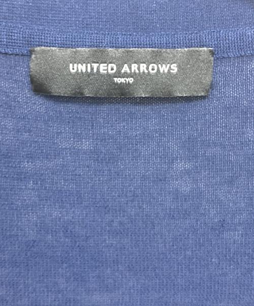 UNITED ARROWS（ユナイテッドアローズ）UNITED ARROWS (ユナイテッドアローズ) シルクリブVネックカーディガン ネイビー サイズ:Freeの古着・服飾アイテム