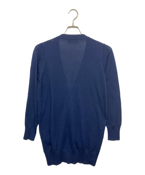 UNITED ARROWS（ユナイテッドアローズ）UNITED ARROWS (ユナイテッドアローズ) シルクリブVネックカーディガン ネイビー サイズ:Freeの古着・服飾アイテム
