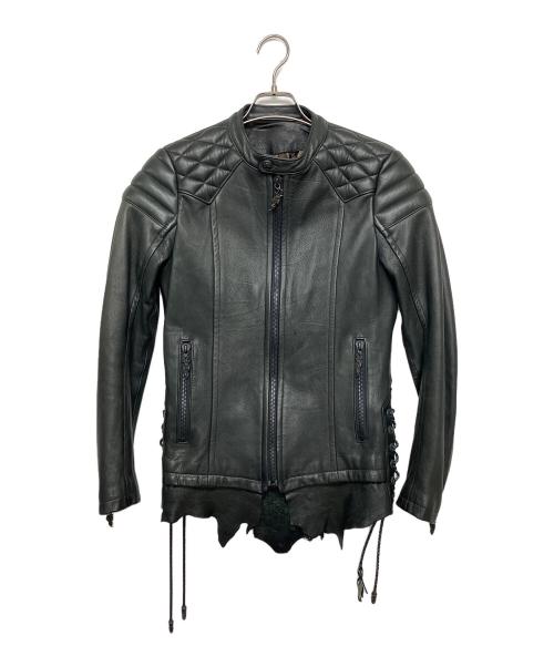 Roen（ロエン）Roen (ロエン) シングルライダースジャケット ブラック サイズ:44の古着・服飾アイテム